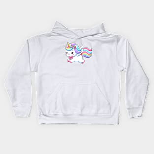 Cute Unicorn with Rainbow Tail Kids Hoodie